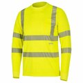 Pioneer Cooling Safety T-Shirt, Long Sleeve, Hi-Vis Yellow, L V1053160U-L